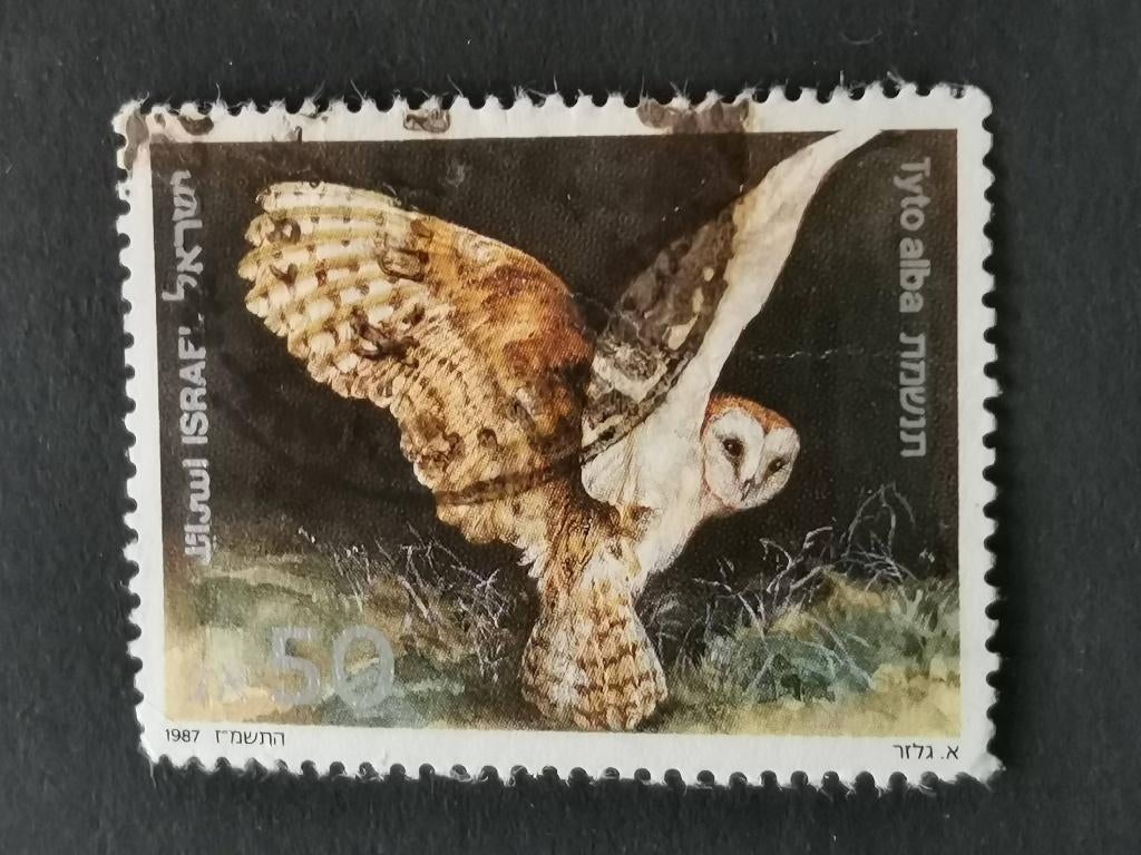 Israel 1987 - vogels, uil, kerkuil, Ophalen of Verzenden, Gestempeld, Midden-Oosten