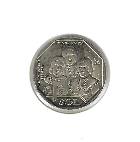 Peru, 1 Sol 2020, Heroinas Toledo., Postzegels en Munten, Munten | Amerika, Ophalen of Verzenden, Zuid-Amerika, Losse munt