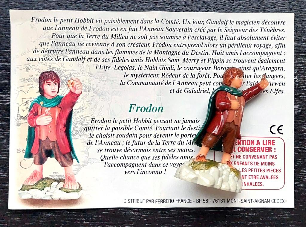 Lord of the Rings 1 Frodo BPZ Frankrijk 2003, Ophalen of Verzenden, Zo goed als nieuw, Hardplasticfiguren