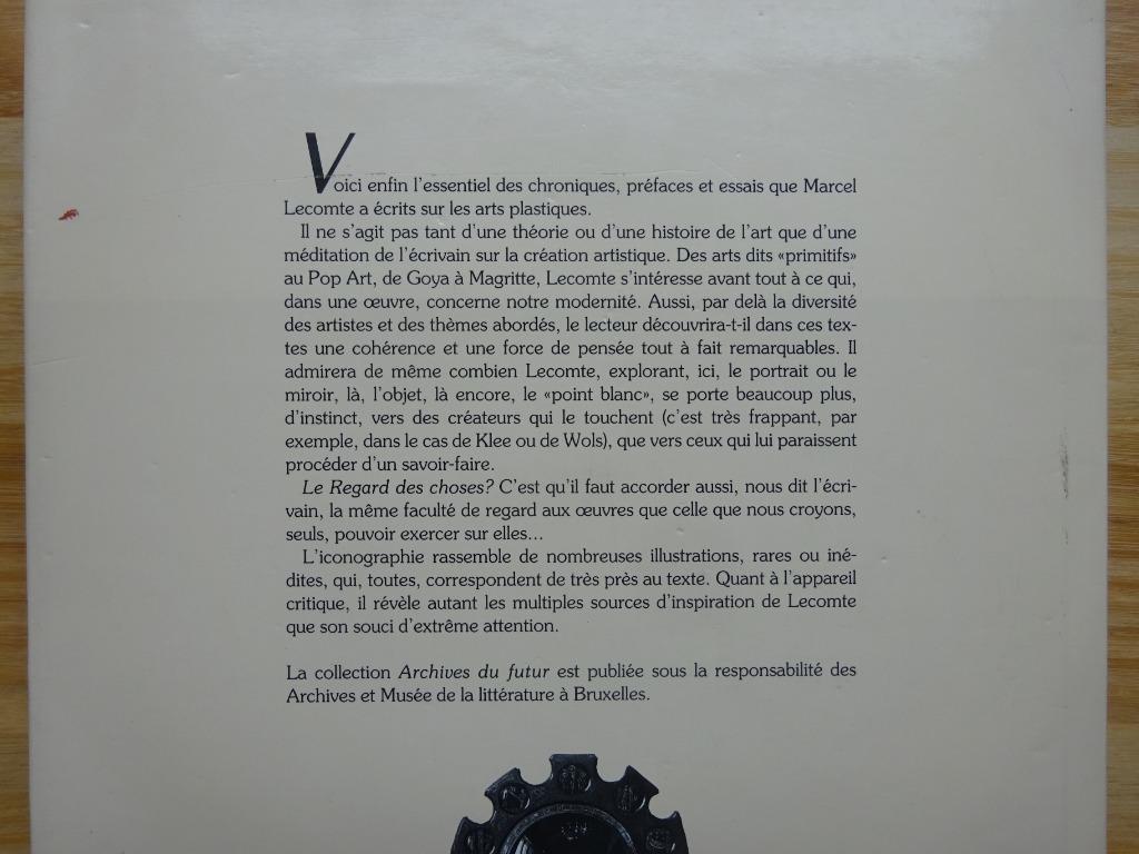 Marcel Lecomte, Le regard des choses, 1992 éditions Labor, Enlèvement, Utilisé, Peinture et dessin