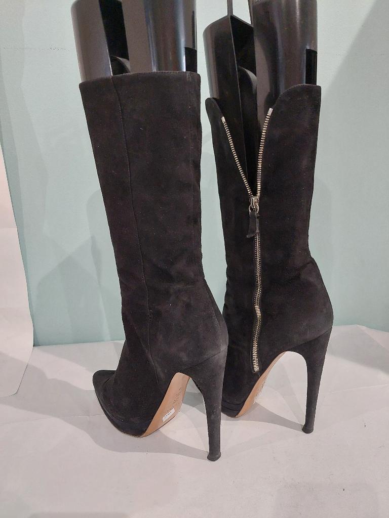 693C* CASADEI sexy bottes noires full cuir (37), CASADEI, Porté, Bottes hautes, Noir