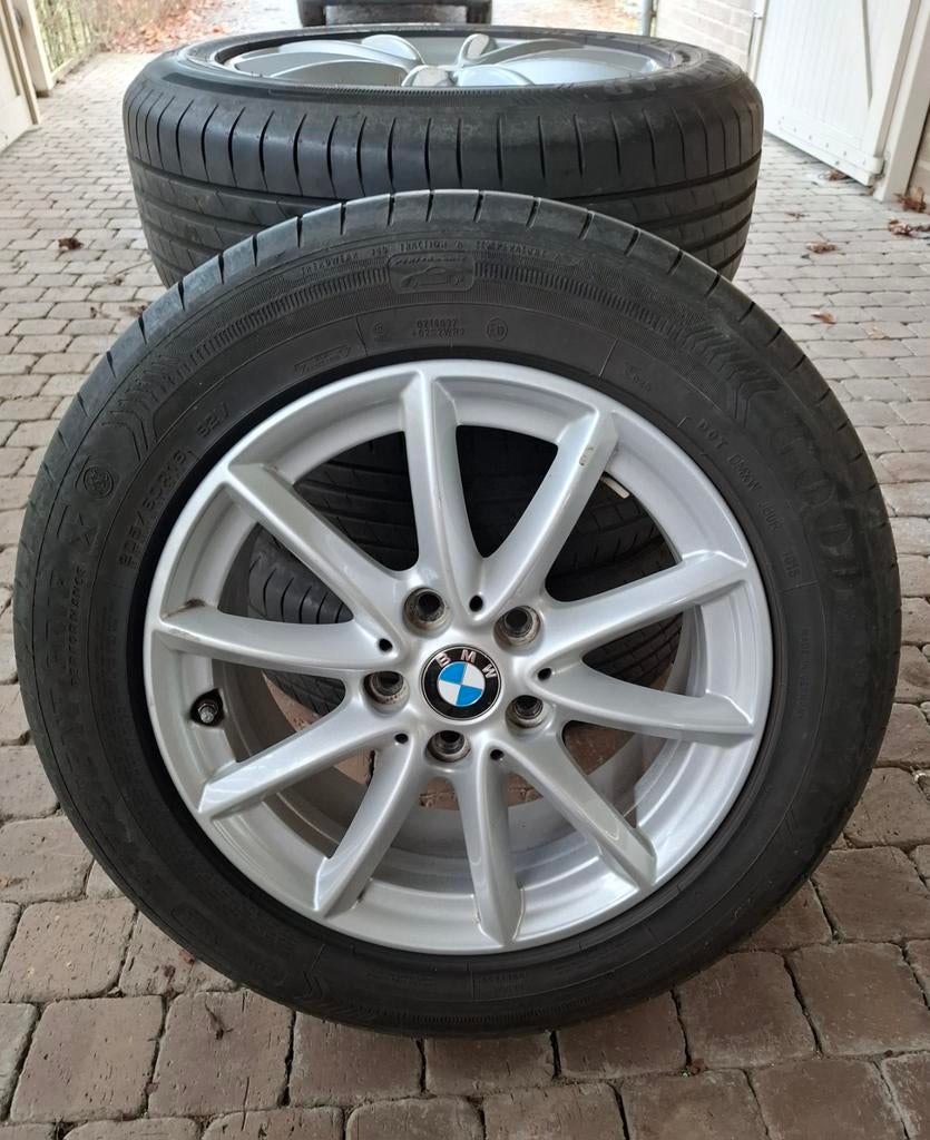 Set originele aluminium velgen BMW met goodyear zomerbanden, Ophalen, Gebruikt, Velg(en), 16 inch