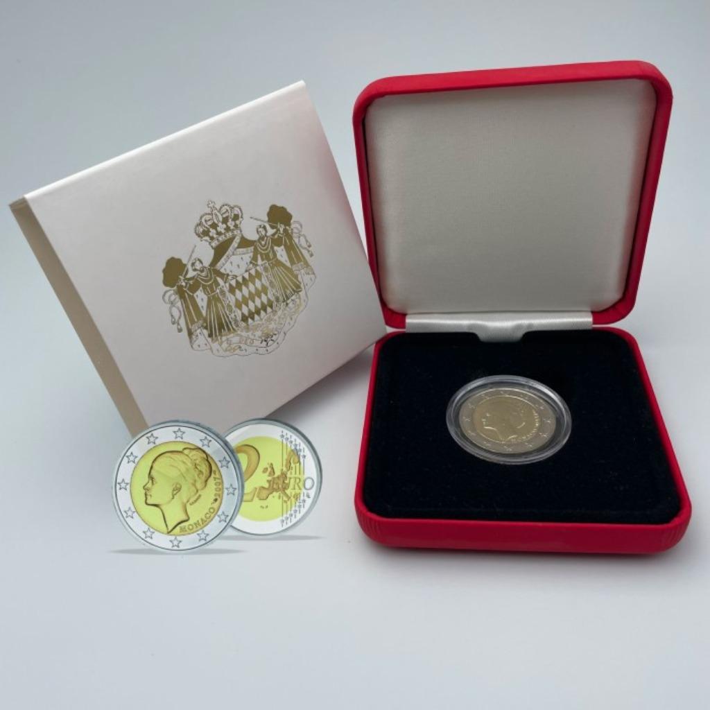 2 EURO 2007  MONACO  GRACE KELLY IN ORIGINELE DOOS  € 3250, Ophalen of Verzenden, Monaco, 2 euro, Losse munt