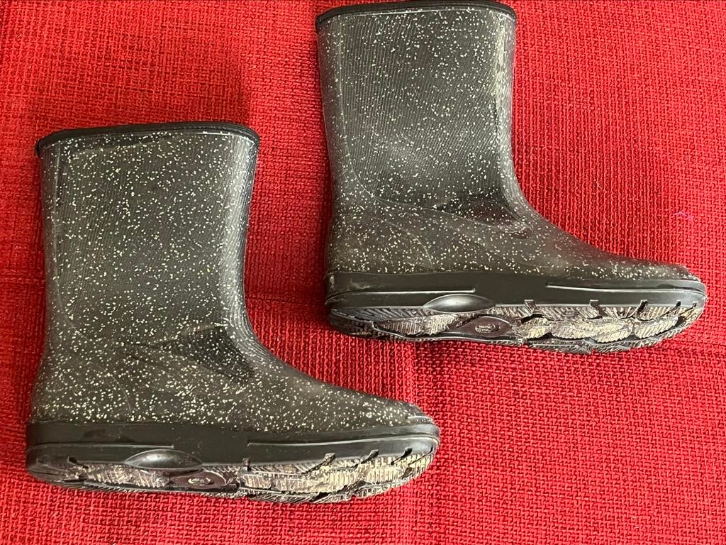 Laarzen maat 38 kwaliteit als nieuw - zwarte glitter, Ophalen, Zo goed als nieuw, Regenlaarzen