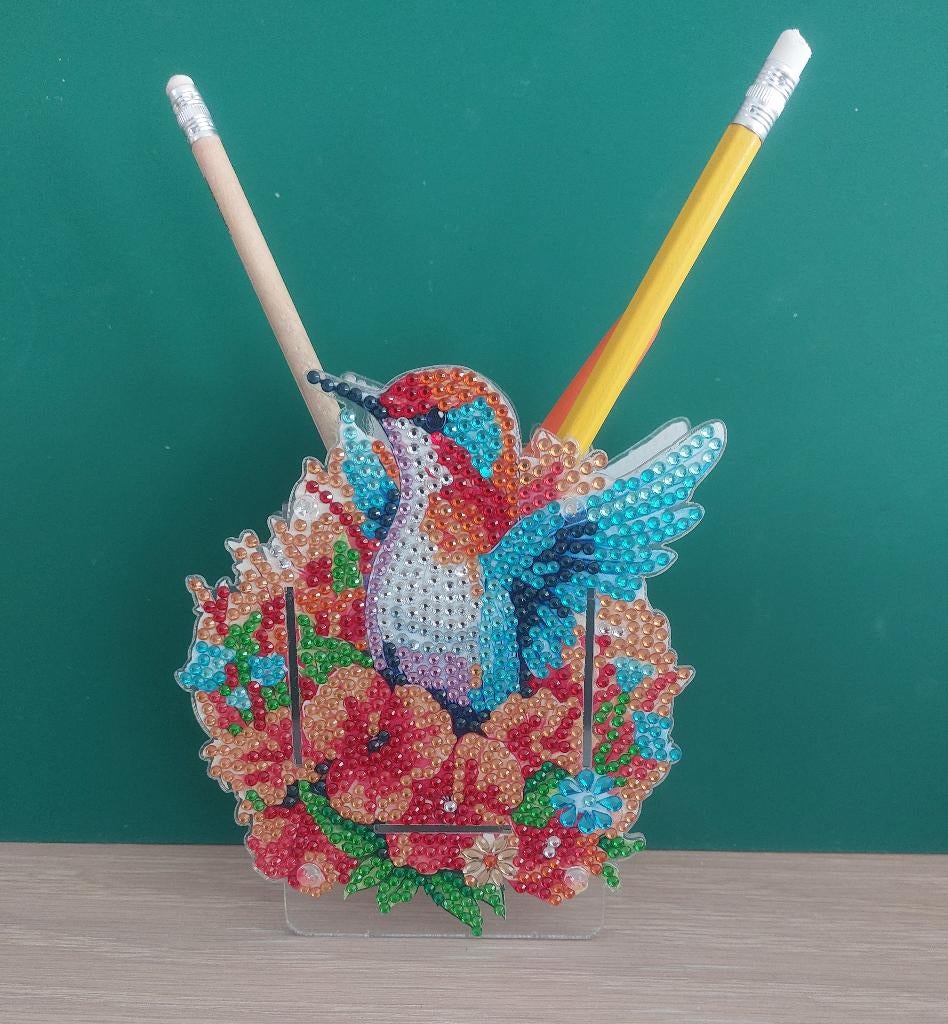 Potloodhouder „Colibri” van acryl en strassstenen, Ophalen of Verzenden, Nieuw