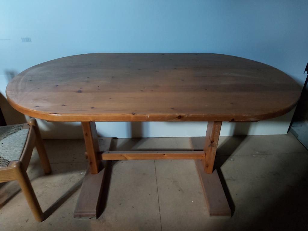Tafel en stoelen, Ophalen, Gebruikt, Grenenhout, 50 tot 100 cm