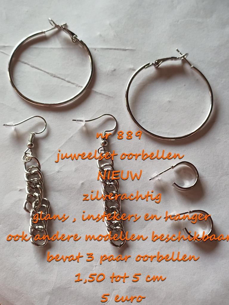 889. Parure : boucles d'oreilles, NEUF, frais de port inclus, Neuf, Autres matériaux, Argent, Pendantes