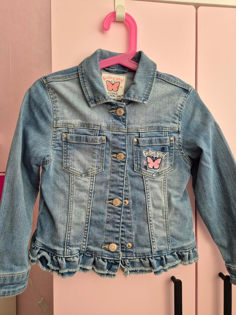 Jeansjas meisjes 116, Kinderen en Baby's, Ophalen of Verzenden, Zo goed als nieuw, Meisje, Jas