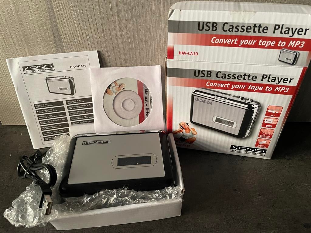 USB Cassette Player - Konig HAV-CA10, Audio, Tv en Foto, Cassettedecks, Ophalen of Verzenden