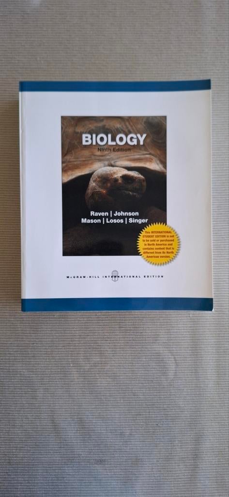 Biology 9th edition ISBN 9780071222068 paperpack nieuwstaat, Boeken, Ophalen of Verzenden, Zo goed als nieuw