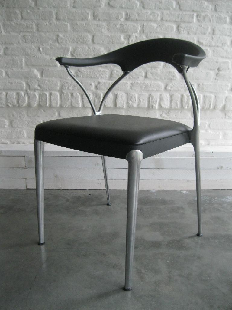 Italiaanse designstoelen van Luigi Origlia model Aria, Ophalen, Gebruikt, Metaal, Vijf, Zes of meer stoelen