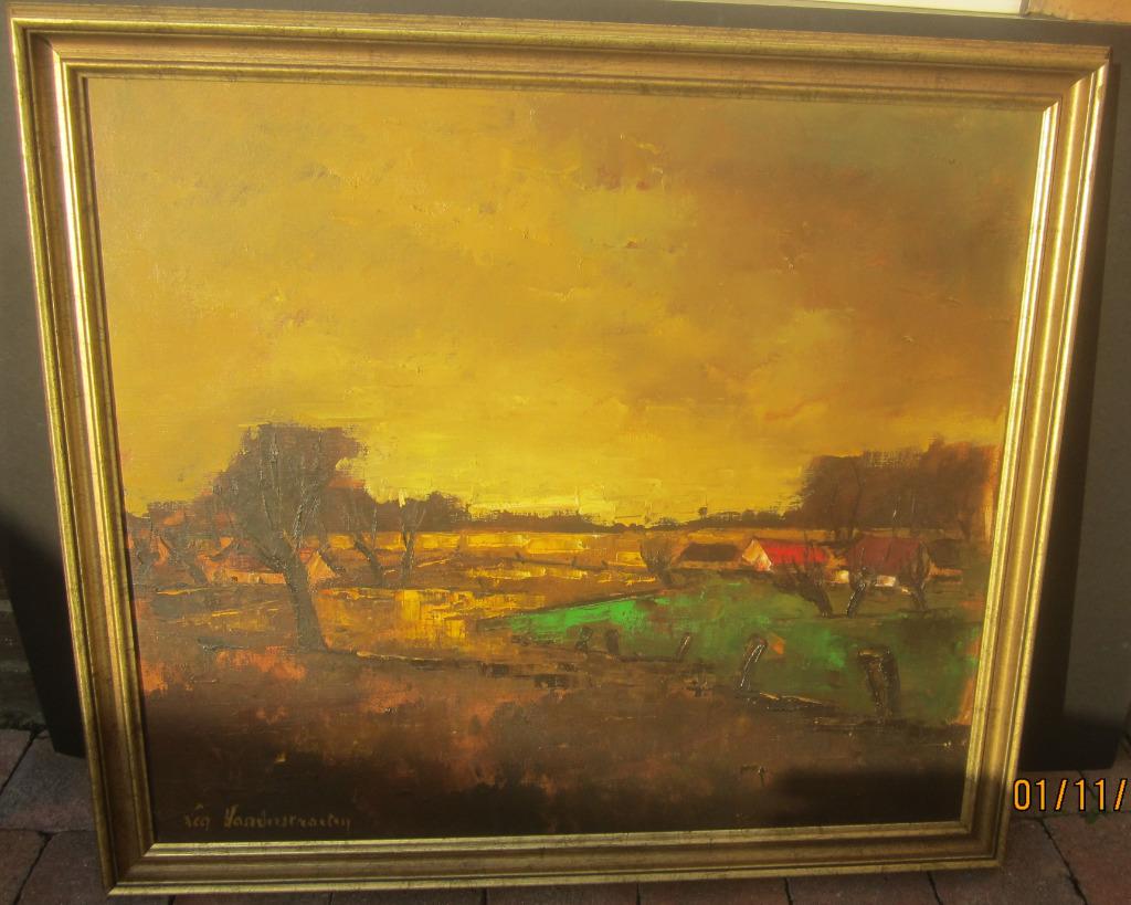 "Boerenlandschap" - Lea Vanderstraeten, Antiek en Kunst, Kunst | Schilderijen | Klassiek, Ophalen