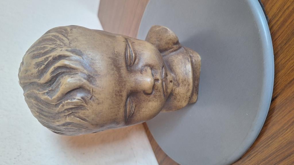 Vintage buste van een kinderkop. Hoogte 16 cm., Antiek en Kunst, Antiek | Overige Antiek, Ophalen of Verzenden