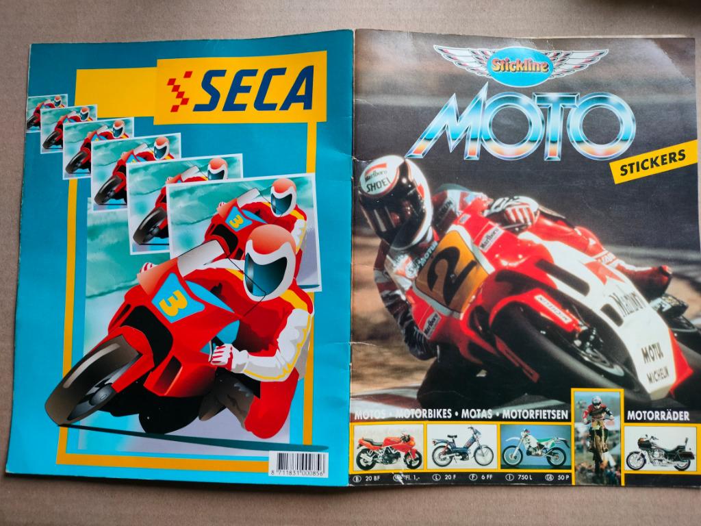 🏍️ SECCA ALBUM STICKLINE MOTO STICKERS - 1992 niet compleet, Verzamelen, Stickers, Gebruikt, Auto of Motor, Ophalen of Verzenden