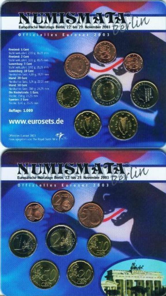 8 STUKS EUROSET 2003 VON ROYAL DUTCH MINT  €, Ophalen of Verzenden, Duitsland, Setje