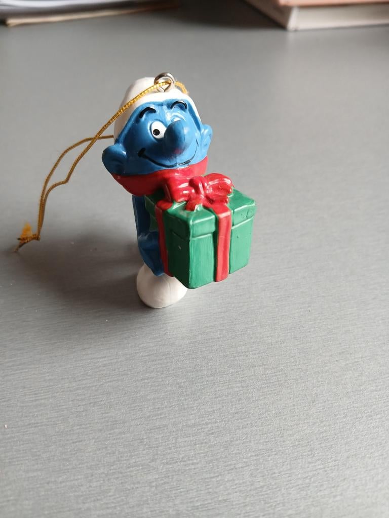 Schtroumpf cadeau de Noël Schleich 1981, Ophalen of Verzenden, Zo goed als nieuw, Poppetje, Figuurtje of Knuffel