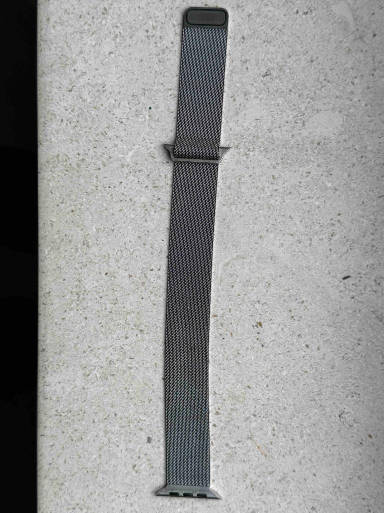 Bracelet Apple pour Apple Watch Milanais ardoise 46 mm L, Ophalen, Zo goed als nieuw, Grijs, Apple