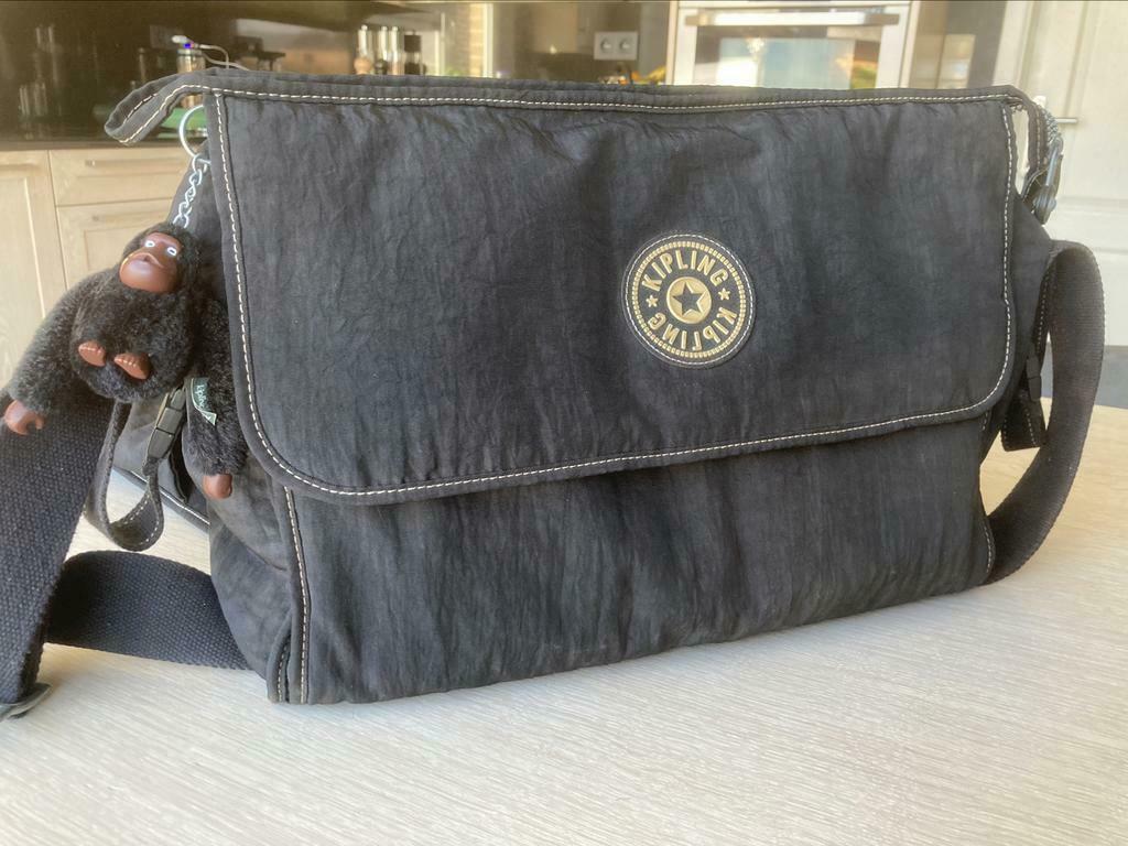 Luiertas Kipling zwart met verzorging kussen ZGST, Ophalen of Verzenden, Zo goed als nieuw