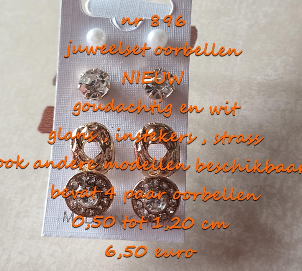 896. Parure : boucles d'oreilles, NEUF, frais de port inclus, Bijoux, Sacs & Beauté, Boucles d'oreilles, Blanc, Envoi, Neuf, Puces ou Clous