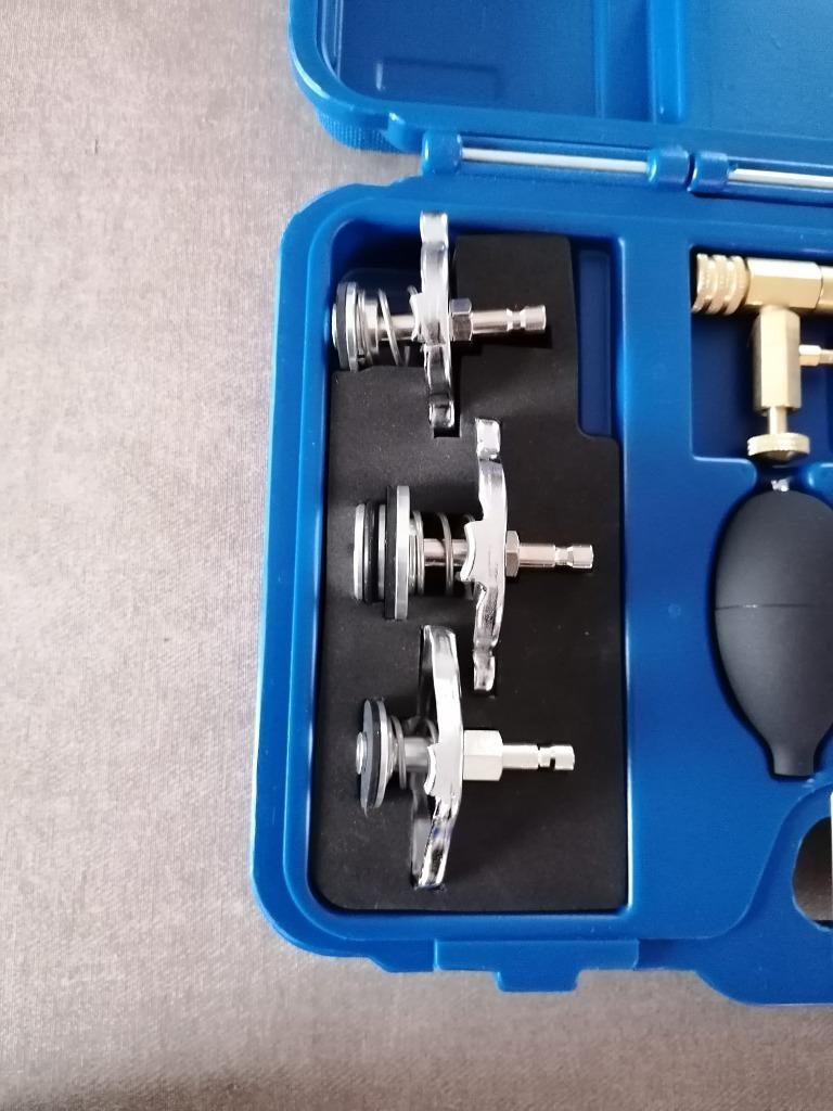 Cilinderkop lek tester kop pakking lek tester met 3 adapters, Auto diversen, Verzenden, Nieuw