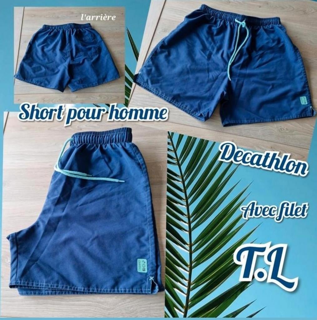 short pour homme-bleu-Decathlon Tribord-T.L, Kleding | Heren, Maat 52/54 (L), Blauw, Ophalen of Verzenden, Zwemshort