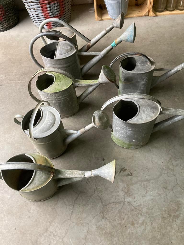 Mooie oude zinken gieters net sproeikop, Ophalen, Gebruikt