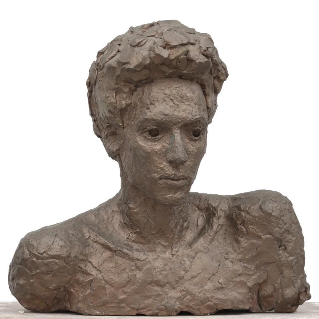 Sculpture en bronze de l'artiste Claire Vasic, Brun, Buste, Brons, Enlèvement
