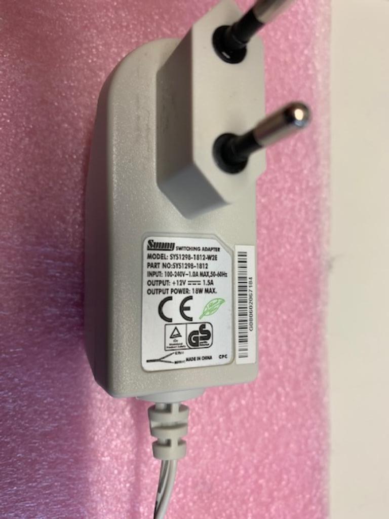 DC adapter 12V 1,5A, Ophalen of Verzenden, Nieuw