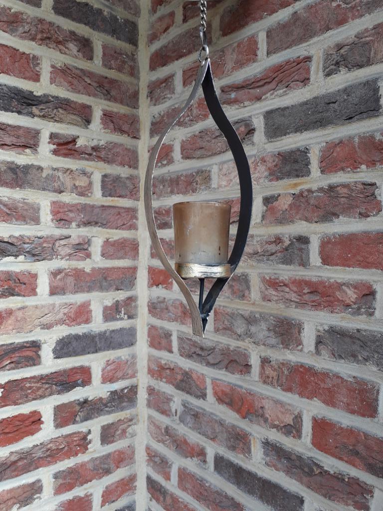 2 hangende theelichthouder, Gebruikt, Brons of Koper, Ophalen of Verzenden, Kaars
