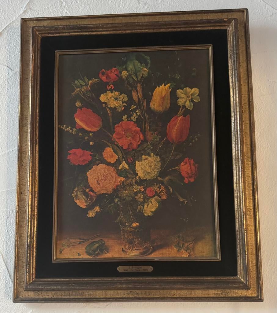 Kunstafdruk van schilderij J.Breughel 45x55, Antiek en Kunst, Ophalen