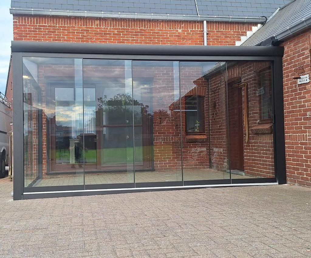 Terrasoverkapping, carports, Veranda, glazen schuifwanden, Tuin en Terras, Overkappingen, Ophalen