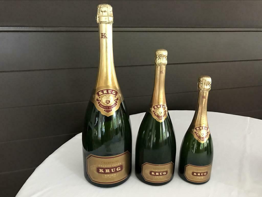 TRIO DUMMY bouteilles de Champagne KRUG, Enlèvement ou Envoi, Comme neuf, Champagne