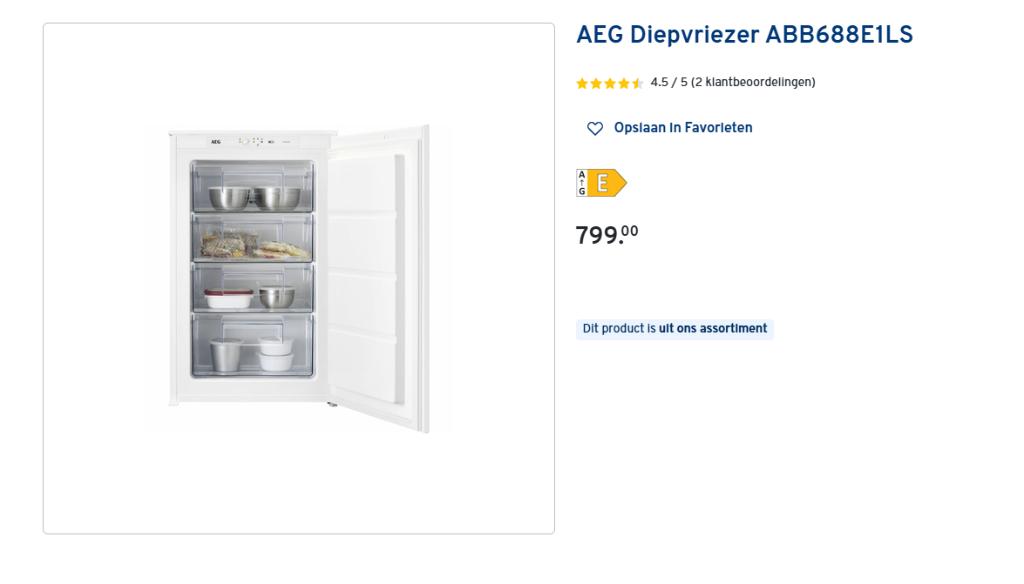 congélateur encastré, Electroménager, Congélateurs, Enlèvement, Neuf, Encastré