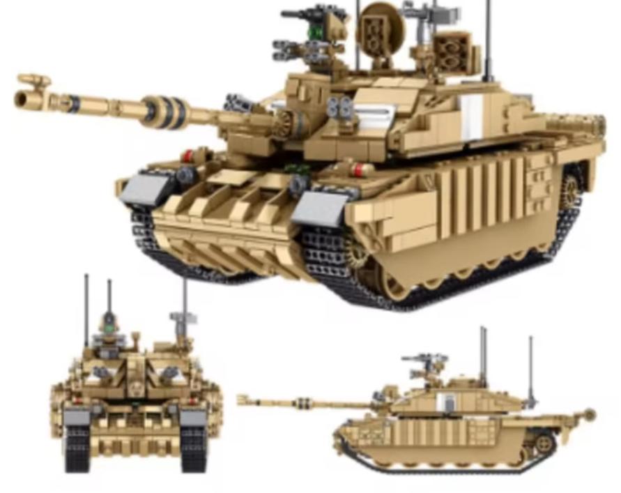 Bouwblokken set Militair - Leopard 2 zand (1687 blokjes), Ophalen of Verzenden, Nieuw