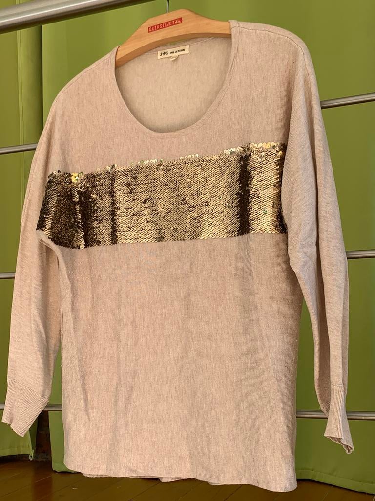 Beige bruin trui van Millenium tu, Maat 38/40 (M), Millennium, Beige, Ophalen of Verzenden