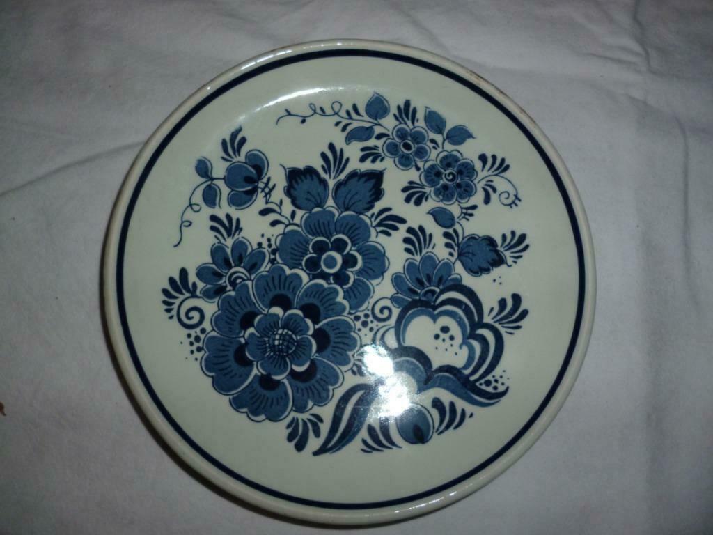 Oud bord BLAUW DELFTS DISTEL Handpainted Holland, Ophalen of Verzenden