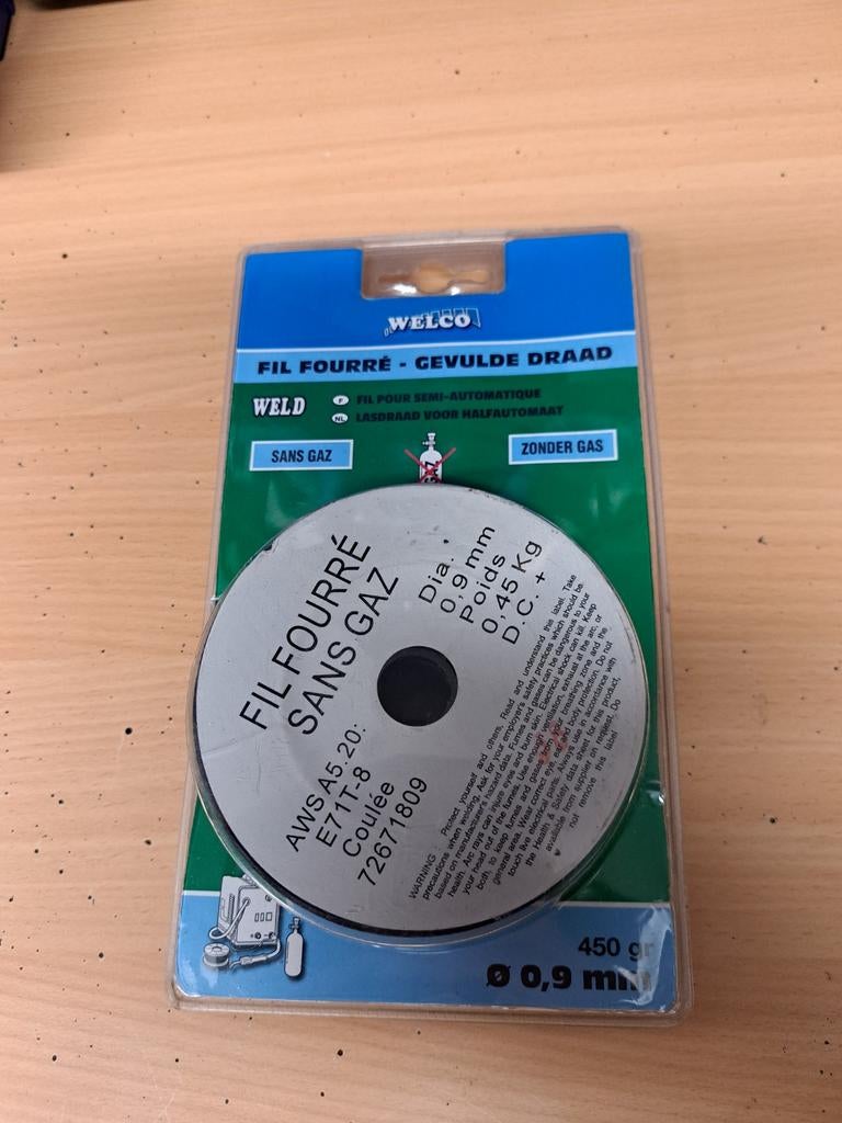 Welco gevulde draad zonder gas 0,9mm 450gr, Ophalen of Verzenden