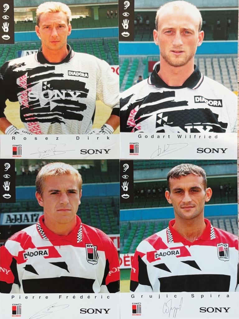 5 cartes de joueur du RWDM Molenbeek - Années 90, Envoi, Comme neuf, Cartes de joueur