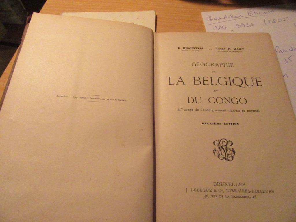 géographie de la Belgique et du Congo F Kraentzel et abbé P, Enlèvement, Utilisé