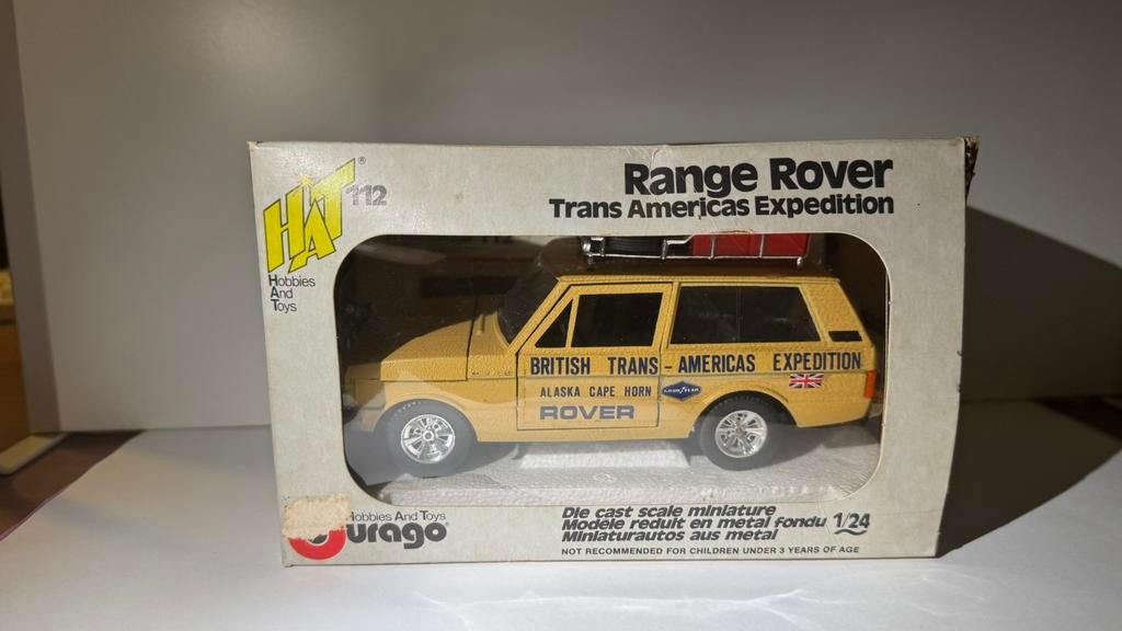 Vintage Burago 1/24 Range Rover Trans Americas Expedition, Hobby & Loisirs créatifs, Voitures miniatures | 1:18, Enlèvement ou Envoi