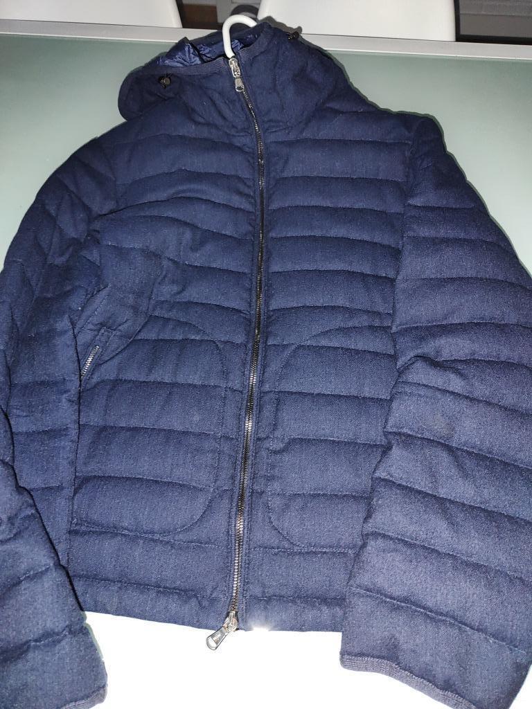 Blauwe jas Moncler, Moncler, Blauw, Ophalen of Verzenden, Zo goed als nieuw