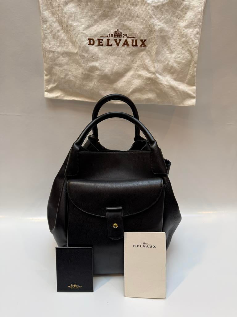 Sac Delvaux, Ophalen, Zo goed als nieuw, Zwart, Handtas