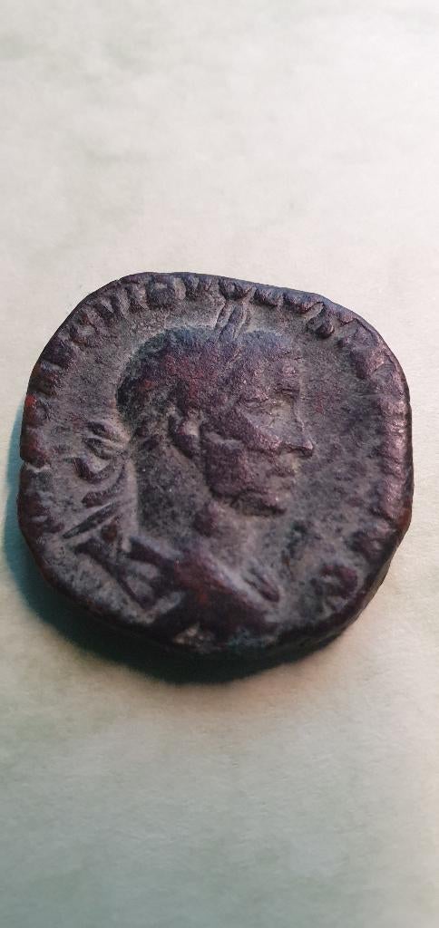 VOLUSIANUS -Sestertius Concordia, 251 AD, Romeinse munt,, Postzegels en Munten, Ophalen of Verzenden