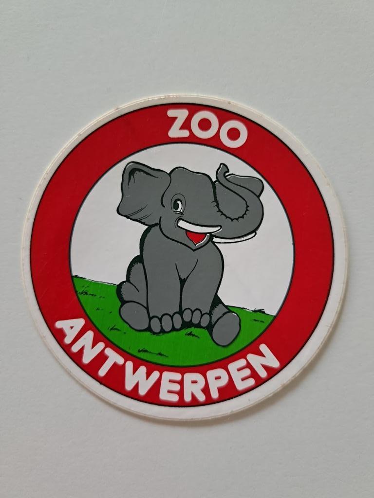 Vintage Sticker Zoo Antwerpen - Olifanten, Collections, Enlèvement ou Envoi, Comme neuf, Animal et Nature