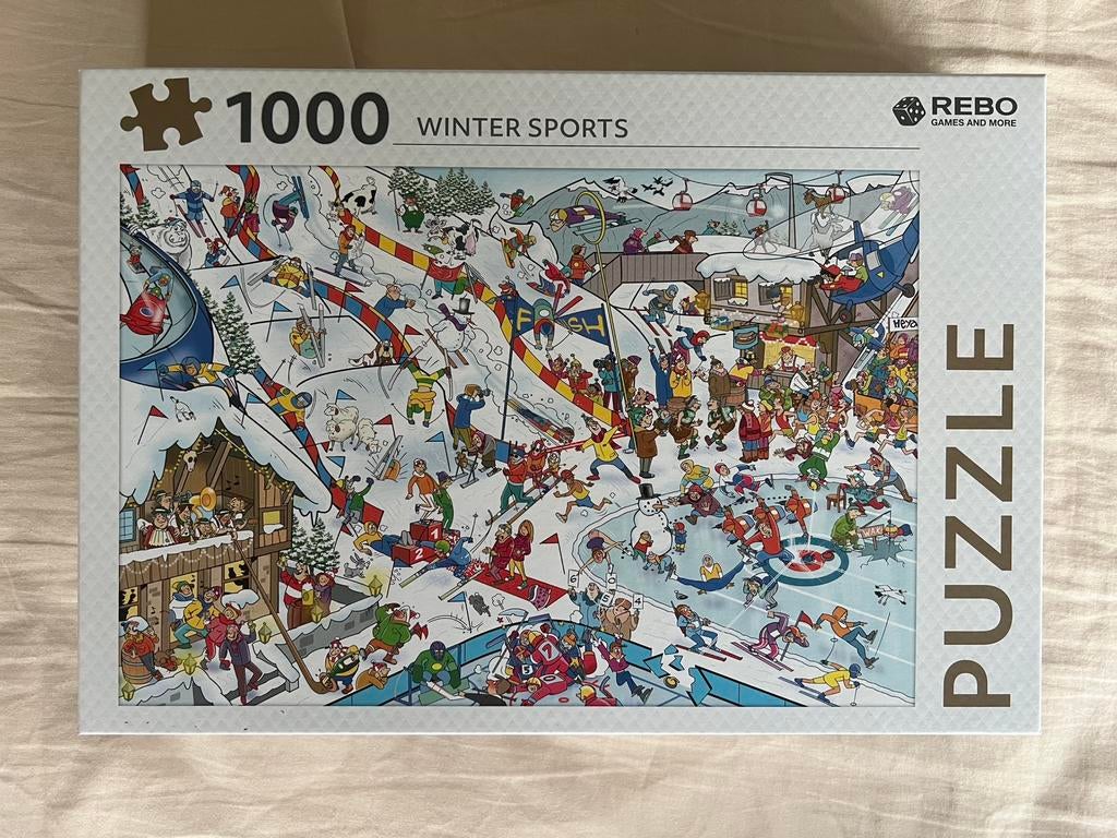 Rebo Winter Sports Puzzel 1000 stuks, Hobby en Vrije tijd, Denksport en Puzzels, Ophalen of Verzenden, 500 t/m 1500 stukjes, Zo goed als nieuw