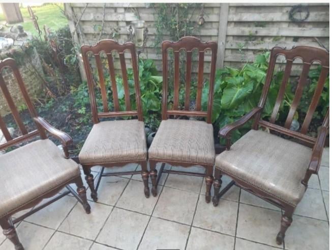 4 antieke stoelen eik klassiek meubel stoel retro antiek, Ophalen