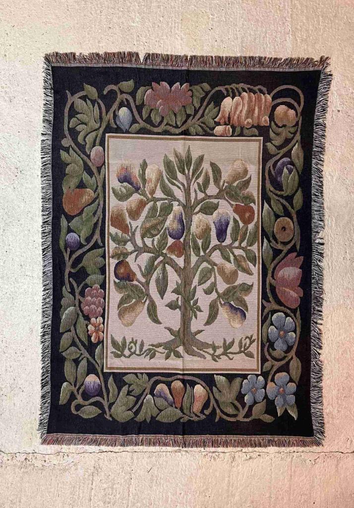 Foulard kleed abstracte perenboom + bloemen 180/126, Enlèvement ou Envoi, Comme neuf