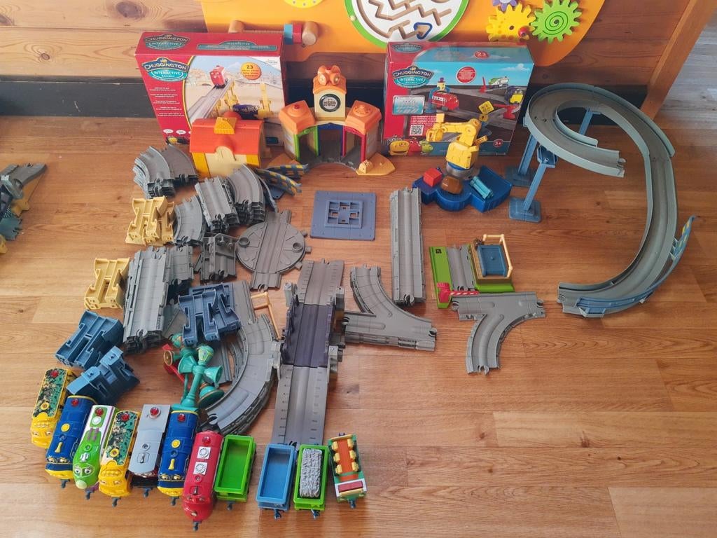 Grote set interactieve treinen van Chuggington, Kinderen en Baby's, Ophalen of Verzenden, Gebruikt