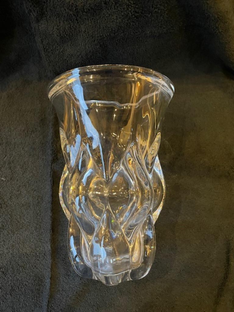 Val Saint lambert, gesigneerd Kristal vaas, 26 cm hoog, Ophalen
