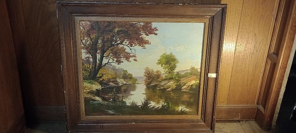 Schilderij op doek gesigneerd RIONDET GERARD, 83x72, n338, Antiek en Kunst, Kunst | Schilderijen | Klassiek, Ophalen